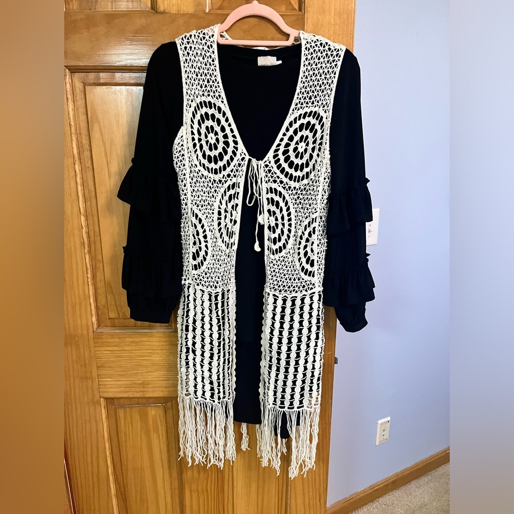 Cream lace vest